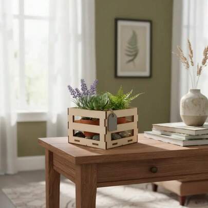 Kit De Huacales 12 Piezas De 9.5 X 9.5 Armables Mdf 3 Mm