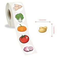 500Pcs Vegetable Stickers, Cute 10 Styles Food Stickers Colorful Vegetable Sticker For Teachers Classroom Rewards, Scrapbooking, DIY Crafts - Lime Green - View 2