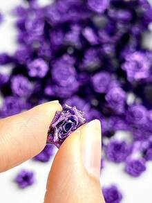 30朵紫色玫瑰软花美甲装饰，3D玫瑰山茶花盛开花苞，法式深紫色玫瑰，适合情人节派对美甲DIY配件 - 紫色 - 查看 6