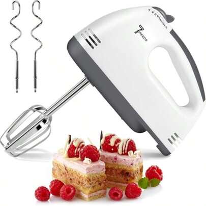 ISRBV Electric Handheld Egg Beater, Stand Mixer, Small Automatic Cream Whipping Machine For Home Baking, 7 Speed Settings, Electric Egg Beater For Home Use, Handheld Electric Egg Beater