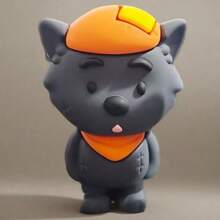 Cute Dumb Grey Wolf & Red Wolf Desktop Figurine, Creative Plush Doll Decoration, Gift - Multicolor - View 7