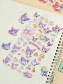 Embossed Sticker, Waterproof Cute Girl Cartoon Decor Stickers For Handbag, Water Bottle, Suitcase, Versatile Desktop Stickers (Some Styles May Have Color Variations, Randomly Sent)