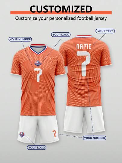 Bộ 2 áo nỉ thể thao đội tuyển quốc gia Hà Lan thiết kế riêng, chủ đề World Cup 2026, chất liệu vải màu cam, thích hợp mặc hàng ngày, xem các trận bóng đá và các hoạt động thể thao khác.