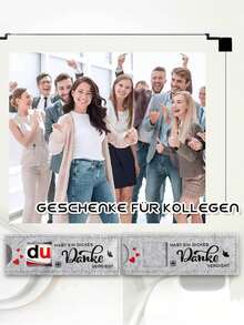 6pcs German Heartfelt Thank You Chocolate Gift Set, Felt Chocolate Bar Box, Perfect For Team Gifts & Farewell Presents - Light Grey - View 7