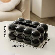 1个现代优雅纸巾盒，带球形软垫设计，适用于浴室、厨房、客厅，耐用塑料材质，节省空间，装饰性设计，可收纳纸巾和餐巾纸，浴室装饰，现代风格，触感光滑。