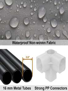 Armario colgante portátil independiente, perchero con estructura de metal, perchas con barras horizontales, adecuado para guardar ropa y zapatos, armario de tela resistente para dormitorios y estudios. - Blanco - Ver 6