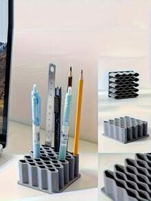 A Extra-Large Size Multi-Functional Storage Rack That Can Hold 32 Items/ Medicine Cream Storage Shelf/ Pen Holder/ Desk Storage/ Medicine Cream Storage/ Wave-Shaped Storage Rack/ Divided Vertical Storage Rack/ Home Necessities-Christmas Gift - Multicolor - View 6