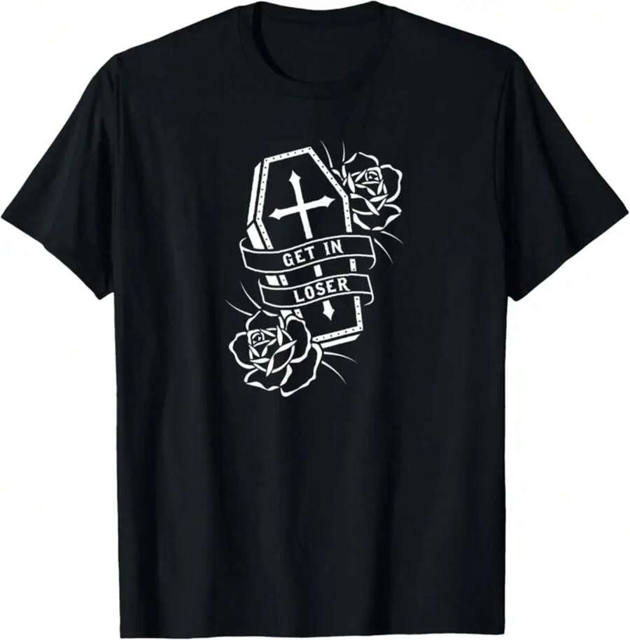 Camiseta de Humor de Muerte de Ataúd de Perdedor - Blanco - Ver 1
