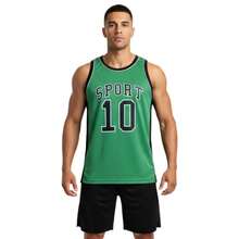 BASKETBALL TANK TOP SPORTS EVERYDAY WORKOUT RUNNING BODYBUILDING HD - Sport Verde - View 2