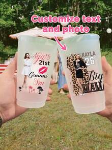 Birthday Sticker Canva Editable Template, Birthday Party Styrofoam Cup Design, Birthday Party Sticker Template, Customize Party Cup, Digital, Face Stickers, Photo Stickers, Birthday Stickers, Custom Photo Stickers, Custom Face Stickers, 21st, 30th, 40th, 50th,