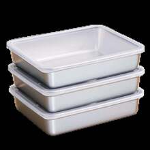 Sartén de almacenamiento de alimentos Rectangular de acero inoxidable con tapa, bandeja comercial para platos, contenedores de comida para restaurante en casa, 3 uds. - 3 piezas - Ver 8