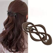 Fashion Hollow Metal Hair Clip With Princess Ponytail Spring Hairpin, Suitable Back Of - Dark Blue - View 8