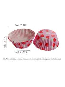 100/200/300pcs Heart Shaped Cupcake Liners, Valentine's Day Cupcake Wrappers, Pink Heart Print, Suitable For Dessert Baking Decoration, Non-Stick And Easy Release, Ideal For Valentine's Day Desserts, Romantic Party Decor, Perfect For Baking Enthusiasts And Party Planners, Essential Baking And Dessert Decoration Supplies, Decorative Cupcake Liners - Multicolor - View 4