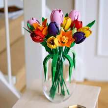 LEGO 乐高植物系列郁金香花束拼搭套装（成人款） - DIY卧室、书架和办公室装饰，男女皆宜，18岁以上 - 情人节礼物 - 人造花卉手工套装 - 11501 - 彩色 - 查看 6