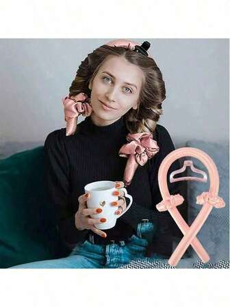 1 zestaw do kręcenia włosów bez użycia ciepła, zawiera lokówkę z jedwabiu i gumki do włosów, odpowiedni do włosów średniej i długiej długości, tworzy naturalne fale w ciągu nocy, idealny na randki, imprezy, wakacje na plaży, prezenty i fryzury ślubne