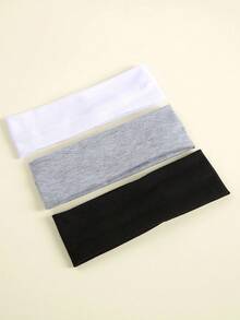 Bộ 3 băng đô yoga co giãn màu trơn cho bé gái, thoải mái và thoáng khí, phù hợp cho thể thao, yoga, rửa mặt, trang điểm, đắp mặt nạ ngủ, hoạt động ngoài trời, tiệc tùng, trường học, đại học, băng đô mùa thu/đông, phụ kiện cần thiết cho trang phục ngày lễ của bé gái, khăn choàng thanh lịch, băng đô mềm mại. - Nhiều màu - Xem 1