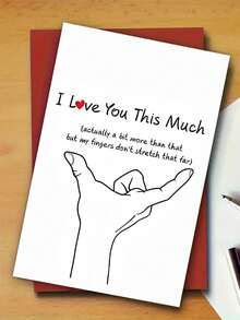 1张“我爱你这么多”创意情人节贺卡，以距离对比设计，送给妻子、丈夫、男友/女友的礼物，高品质贺卡，带信封（12x17厘米）/（4.72x6.7英寸） - 彩色 - 查看 10