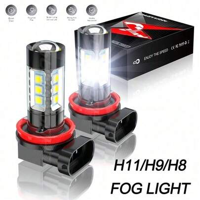 2pcs H11//H9 Super White 6000K Fog Light Bulbs For Nissan Murano 2009-2018