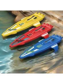 1pc Remote Control Boat, Green/Orange, Waterproof Design, 2.4GHz Remote Control, Dual Propeller Propulsion, Long Battery Life, Waterproof ABS Material, Outdoor Water Toy Gift For Children, Boys And Girls