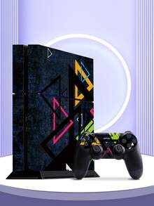 4片三角形图案P4游戏机贴纸，防尘耐磨 - 黑藍色 - 查看 9