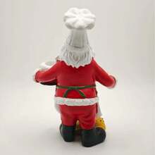 1pc Resin Chef Statue Decor, Kitchen/Living Room Tabletop Accessory, Small Item Shelf, Elderly Santa Chef Appearance Design, Gift For Family - Red - View 10