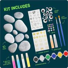 Kids Rock Painting Kit - Glow In The Dark - Christmas Gifts Arts & Crafts For Boys And Girls Ages 6-12 - Craft Activities Kits - Creative Art Toys For 6, 7, 8, 9, 10, 11 & 12 Year Old Kid - 藍色 - 查看 4