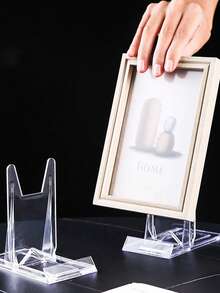 1pc Transparent Acrylic Cosmetic Display Stand, Multi-Functional Wallet Storage Rack, Desk Organizer, Handbag And Phone Holder, Desktop Perfume And Lipstick Display Stand, Store Shelf, Jewelry And Mini Figurine Display Box - Transparent Bracket - View 3