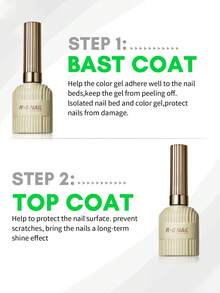 RS NAIL 10克水晶亮油免锉底胶可卸UV凝胶高光泽持久透明面胶美甲设计美甲礼物女士 - 彩色 - 查看 9