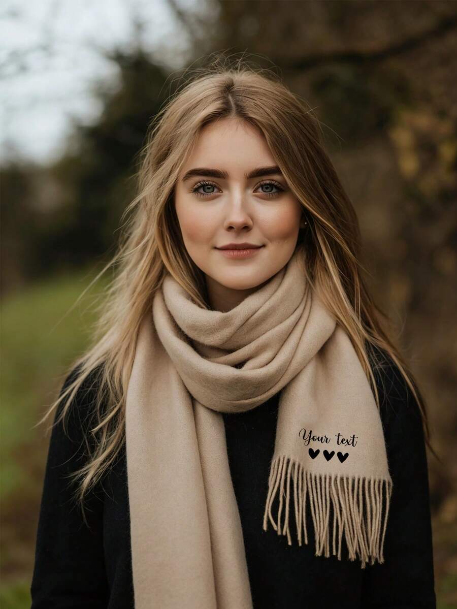 Personalized Embroidered Scarf, Luxury Custom Scarf, Christmas Gift, Birthday Gift, Valentine's Day Gift (For Her), Mother's Day Gift, Wedding Gift, New Year Gift