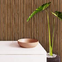 Adhesive Wallpaper With Rustic Oak Wood Ribbed Pattern, Thin Strips - Multicolor - View 6