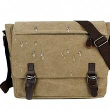Multi-Functional Canvas Crossbody Bag For Men - Khaki - View 8
