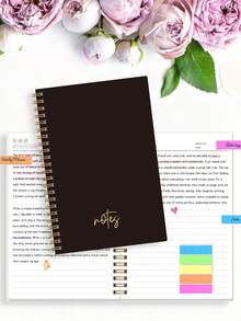 Trees Sổ tay A5 không ghi ngày tháng - 108 trang, sổ nhật ký hàng ngày/hàng tuần mùa xuân dùng để ghi chú cuộc họp, nhật ký cá nhân và kế hoạch học tập, thiết kế tối giản, phù hợp sử dụng tại nhà, văn phòng và trường học. - màu đen - Xem 2