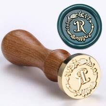 26pcs Floral Wreath & Letter Wooden Handle Stamp Set