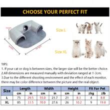 三合一舒适猫隧道床，适合小型和中型猫咪、兔子和仓鼠 - 游戏垫兼保暖窝，底部防滑，是小型和中型猫咪、兔子和仓鼠的理想之选 | 猫咪秋冬季窝床，猫隧道，供猫咪睡觉和玩耍；宠物活动隧道