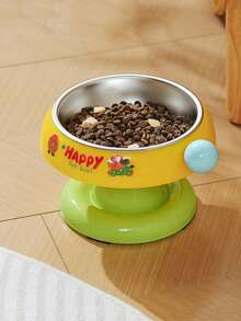 1pc Stainless Steel Non-Slip Anti-Spill Pet Bowl, Protects Pets' Neck - 250ml - View 11