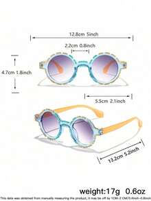 2pcs Boys' And Girls' 3-8Y Polycarbonate Round Frame Cute Fashion Glasses, Outdoor Travel Festival Out - Multicolor - View 9