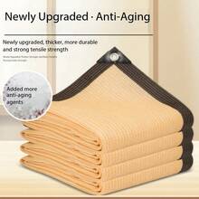 [ 90% High Shading Rate ] Beige PE Sunshade Net, Outdoor Sunshade Cloth, Plant Shed Sunshade Net, Heat Insulation, Cooling Durability, UV Protection. - Beige - View 11