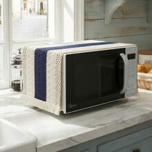 1pc Country Style Linen Microwave Oven Dust Cover - Washable Dust-Proof Decorative Cloth, Suitable For Home Daily Use, Protecting Living Room, Dining Table, Coffee Table, And Home Dining Table Holiday Decor - Multicolor - View 12