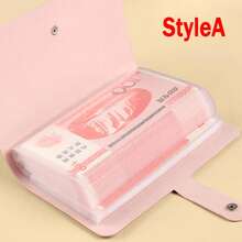 Libro de recogida de efectivo de 50 bolsillos, álbum de billetes, organizador de ahorro de dinero, portatarjetas, portatarjetas, cuaderno escolar - Verde - Ver 1