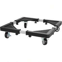 Heavy-Duty Adjustable Appliance Stand (17.7"-25.6") - 4 Locking Wheels Dolly For Mini Fridge, Washing Machine & Dryer (Black) - Universal Washing Machine Base - View 2