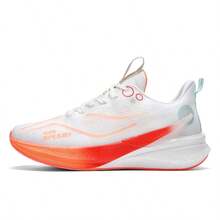 女士马拉松碳板科技跑鞋，轻盈缓震马拉松运动鞋，碳纤维材质，适合青少年，健身、跑步、时尚，透气防滑，耐磨，软底，经典渐变色运动鞋，步行鞋 - 白橙 - 查看 2