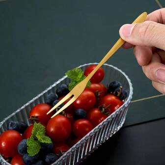 7/13/25 Mini Stainless Steel Fruit Fork, Silver And Gold Dessert Fork, Mooncake Fork, Dessert Fork, Suitable For Parties, School Supplies, Back To School
