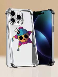 Lujo Ligero Estilo y BellezaCalavera vibranteFunda de Teléfono Transparente de Color Plata con Protección en las Cuatro Esquinas Compatible con 17PROMAX 17PRO 17Air 17 16PROMAX 16PRO 15PROMAX 15PRO y - transparente - Ver 2