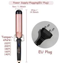 CRASTS 50mm Extra Large Diameter Quick Styling Quick Heating Adjustable Temperature Big Wave Curling Iron & Straightener