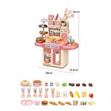 34Pcs Juguetes de cocina Incluye funciones de luz y pulverización Varios accesorios de cocina - Rosado Luz y rociar - Ver 7