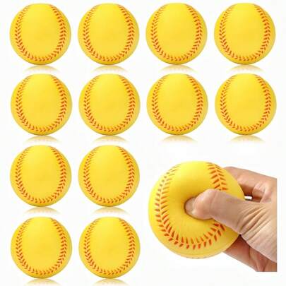 Bộ 1 quả bóng chày mềm giảm căng thẳng – Làm từ xốp PU và nhựa, màu cam/trắng/xanh dương/vàng rực rỡ, kích thước 2,5 inch, mềm dẻo, giúp giảm lo âu, thích hợp làm quà tặng ở văn phòng, trường học và các bữa tiệc – Món quà hoàn hảo cho người hâm mộ bóng chày và thú cưng.