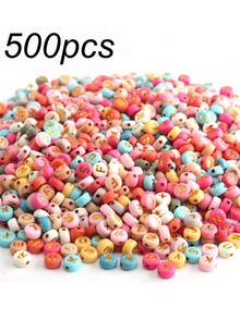 500/1000pcs Colorful Acrylic Alphabet Beads Set, A-Z Letter Beads, Suitable For DIY Bracelets, Keychains And Name Necklace Craft Kits - Multicolor - View 9