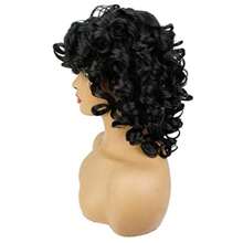 Zxfs1AIDUSA Curly Wigs  Black Wen Ntetic Loose Curly Wigs Wit Bangs 14 Inc Wig Black  Bob Wigs  Wen 1B  BlackSynthetic Woven Wigs - 1BNaturalBlack - 查看 3