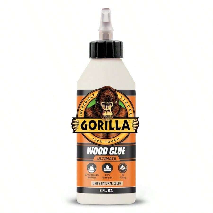 Gorilla Ultimate Waterproof Wood Glue, Natural Wood Color, 8 Ounce (Pack Of 1) - Waterproof For Indoor Or Outdoor Projects And Repairs - ColorA - 查看 1