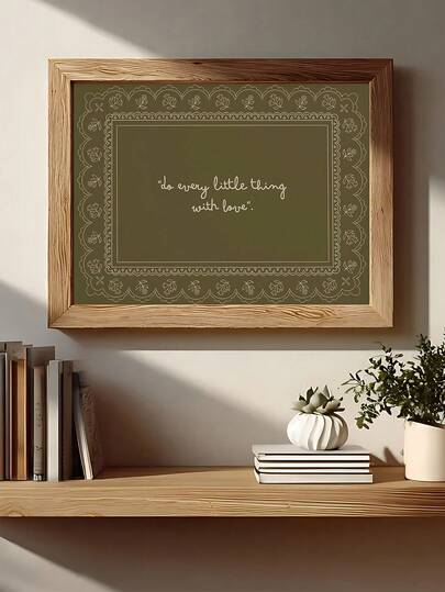 1pc Vintage Lace Wall Art, Christian Encouragement Decor, Do Every Little Thing With Love Cottagecore Inspirational Quote Wall Art, Valentine's Day Gifts, Couples Gifts, Festival Gift, Bedroom Decor, Living Room Decor, Office Decor, Kitchen Decor, Wall Arts, Wall Decor, Home Decor, Room Decor, Canvas Wall Art, Posters, Wall Art With Frame, Optional Frame